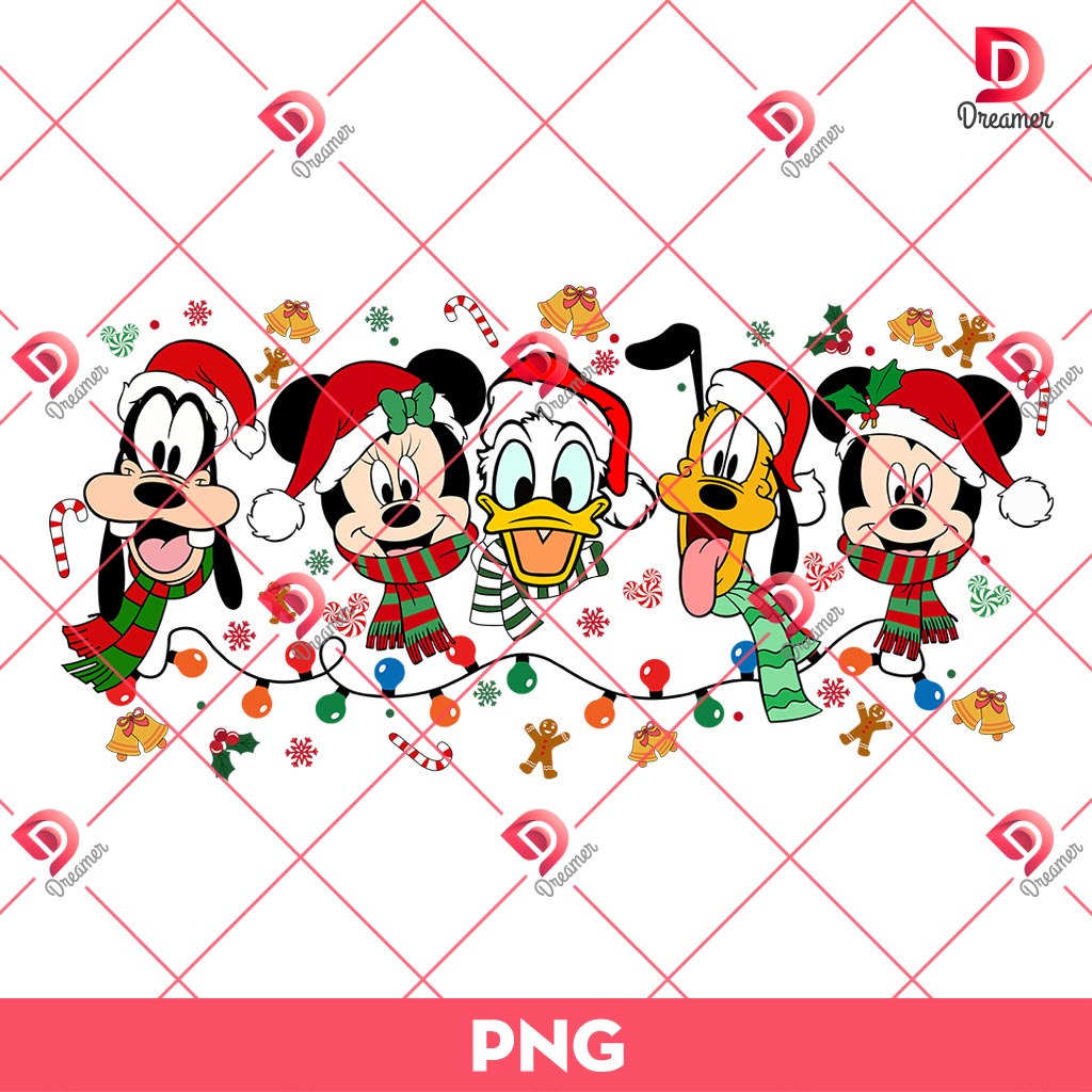 Disney Christmas Mickey And Friends PNG, Disney Mouse Christmas PNG