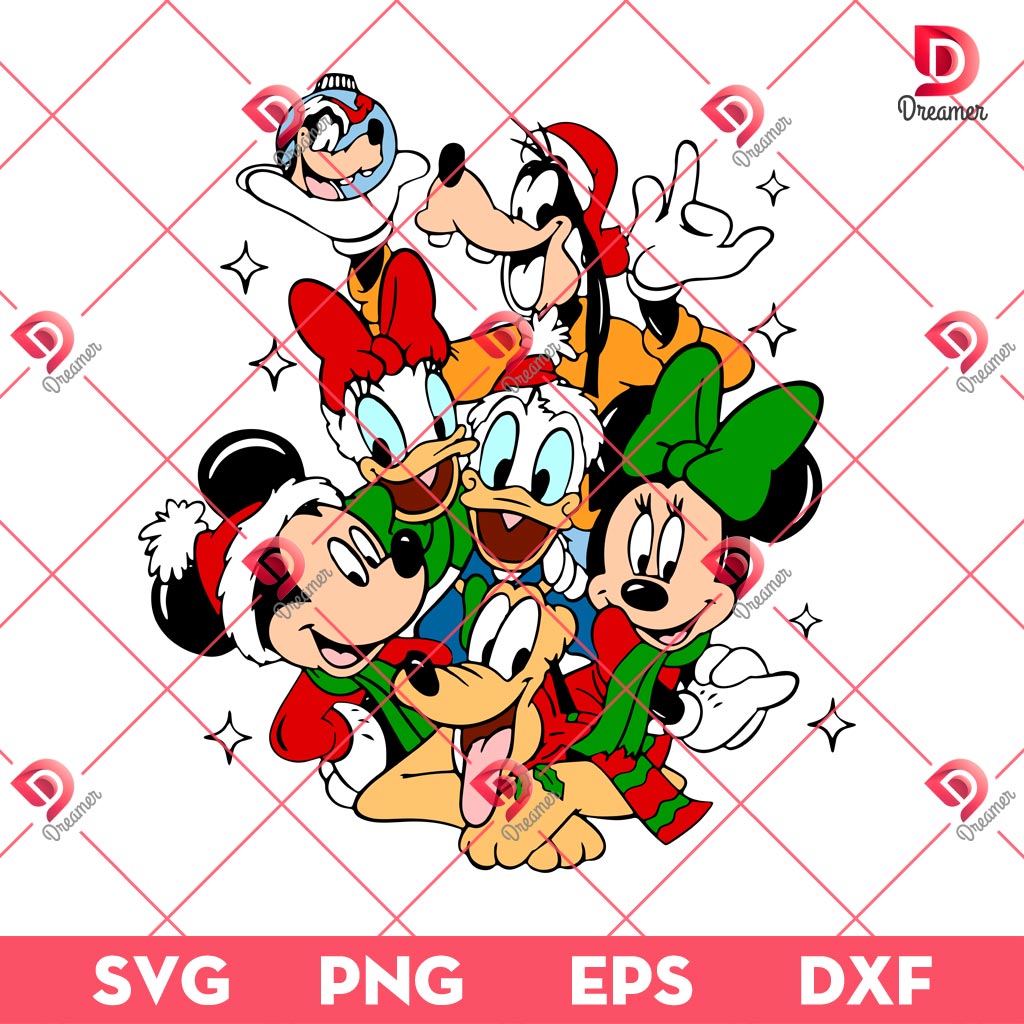 Disney Friends Christmas 2024 SVG PNG, Mickey Mouse And Friends Christmas SVG PNG