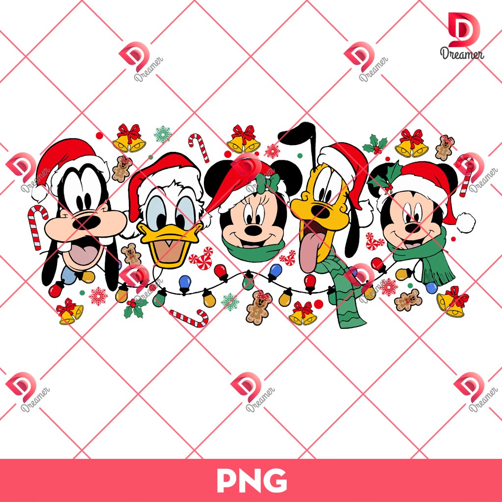 Disney Friends Merry Christmas PNG, Mickey Minnie Friends Christmas PNG