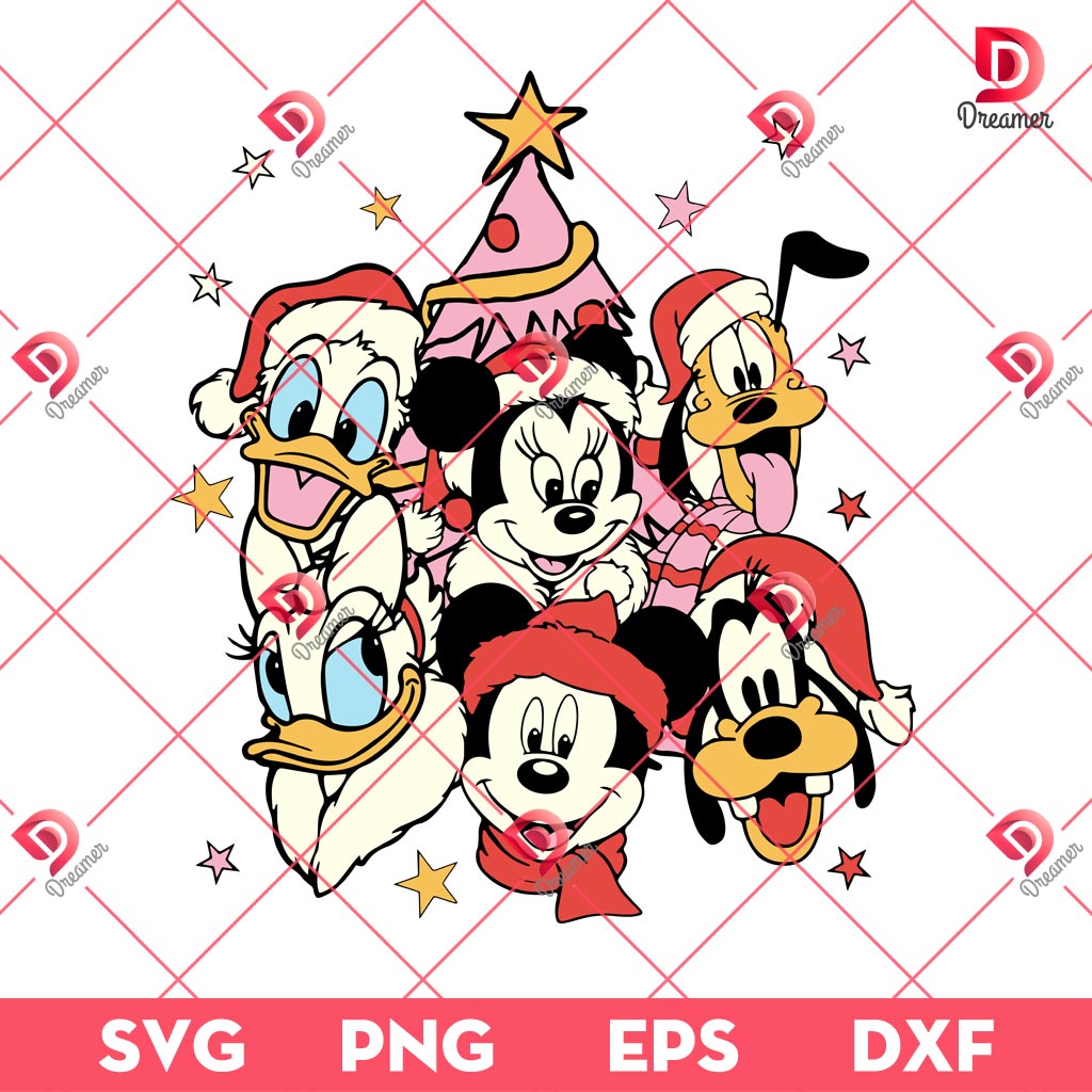 Disney Mickey Mouse And Friends Christmas SVG PNG, Mickey Minnie Christmas SVG PNG