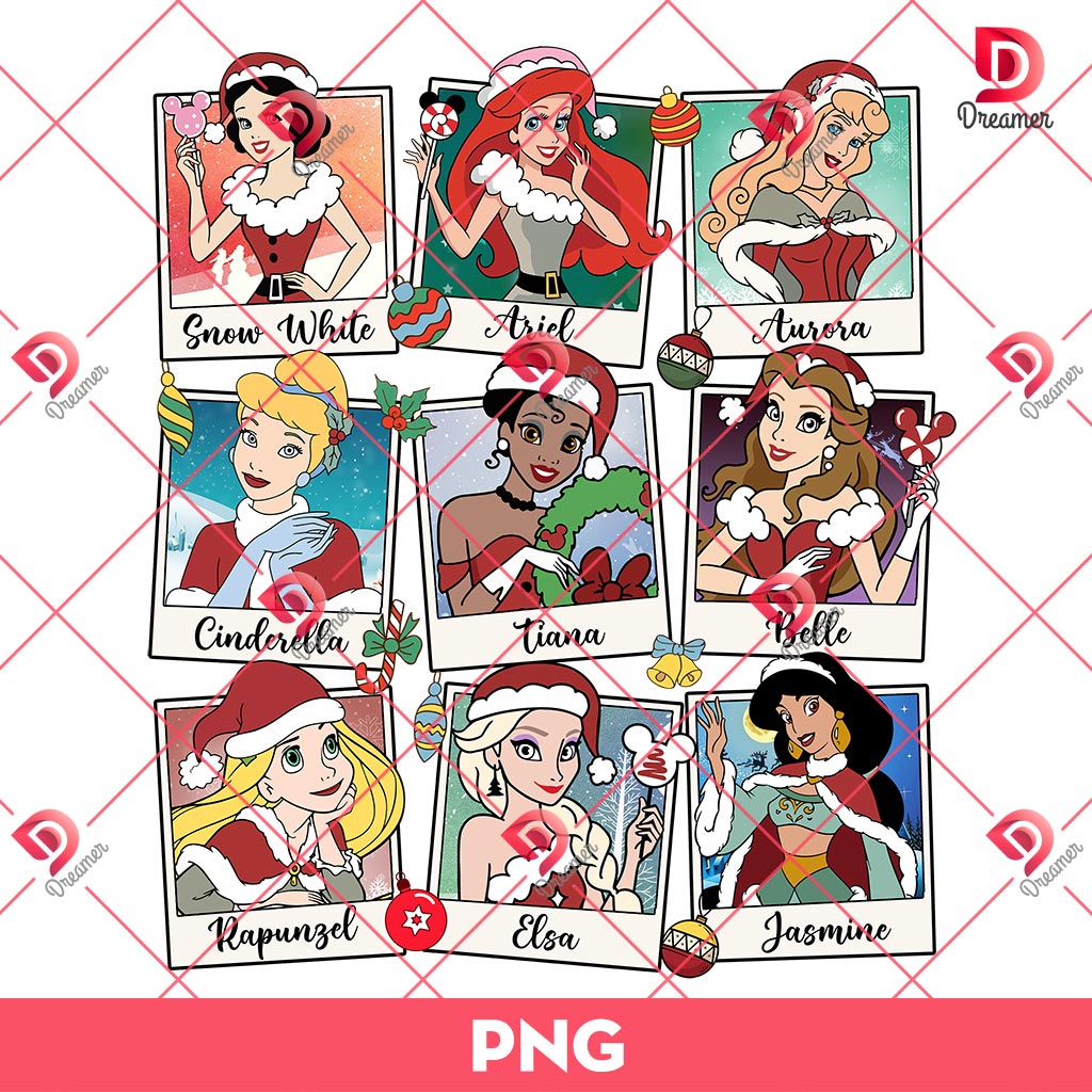 Disney Princess Christmas PNG, Merry Christmas 2024 PNG