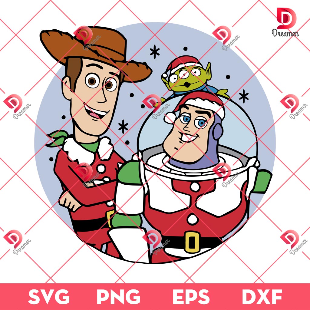 Disney Toy Story Christmas SVG PNG, Buzz Lightyear And Woody Merry Christmas SVG PNG