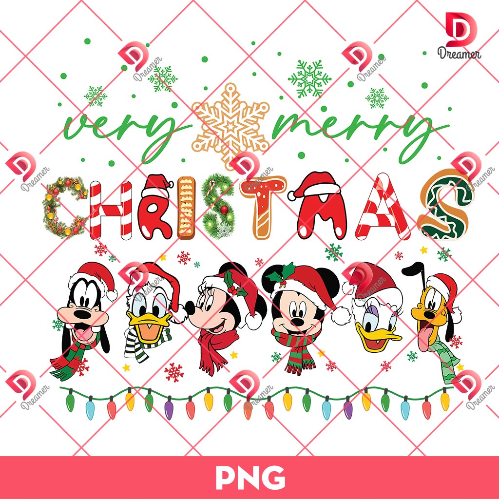Disney Very Merry Christmas PNG, Disney Friends Christmas 2024 PNG