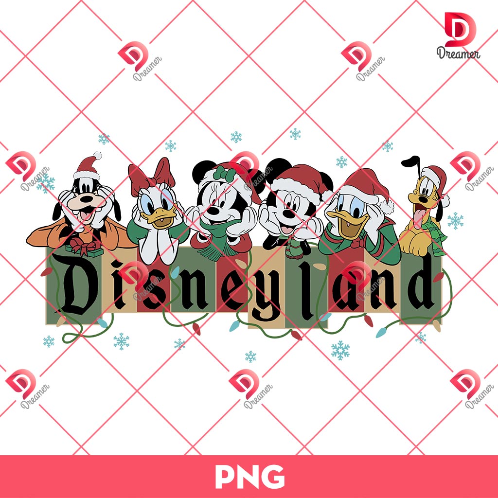 Disneyland Christmas PNG, Disney Mouse Friends Merry Christmas PNG