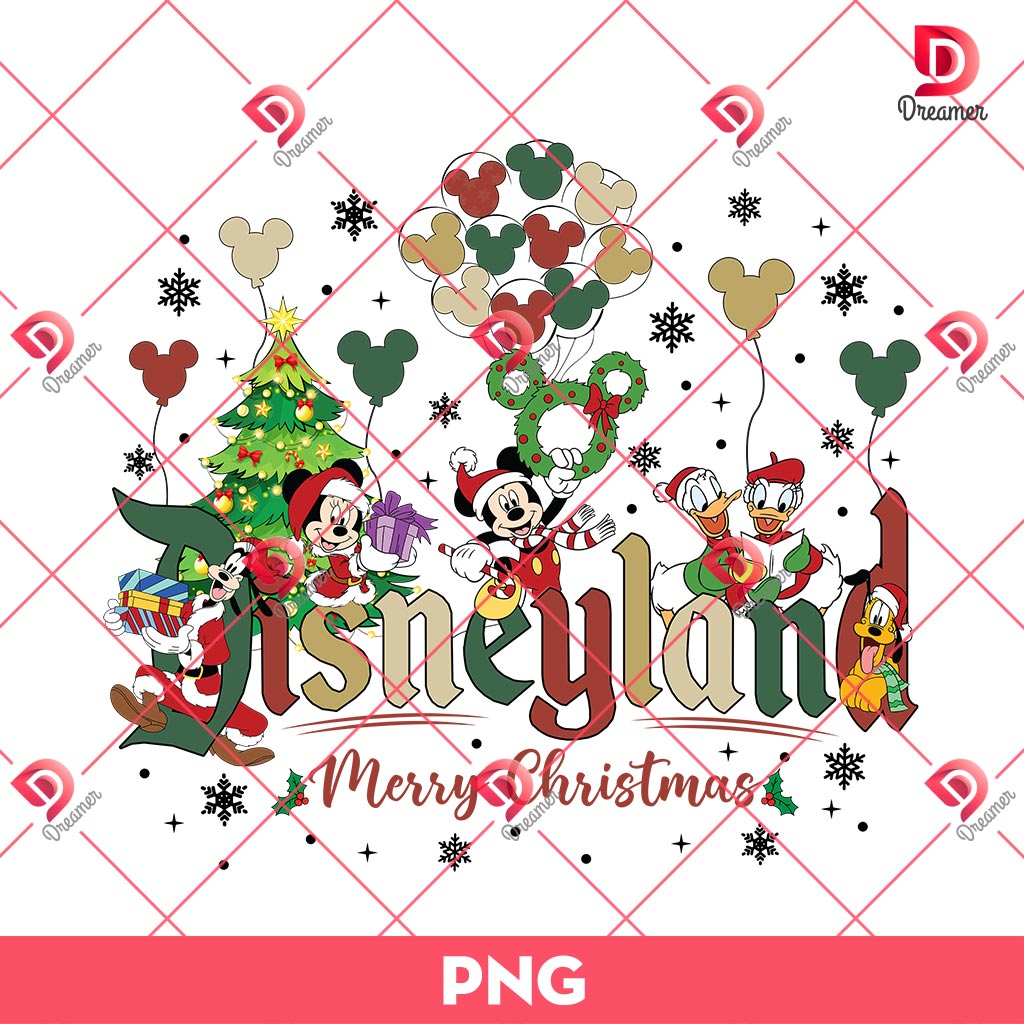 Disneyland Merry Christmas 2024 PNG, Disney Friends Christmas PNG