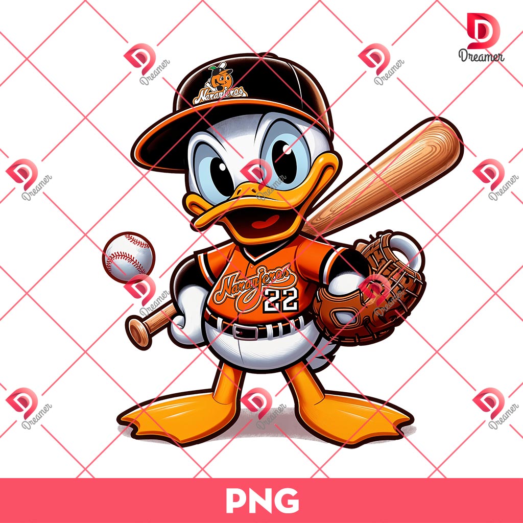 Donald Naranjeros de Hermosillo PNG, Donald Duck Mexico Baseball PNG