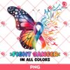 Fight Cancer In All Colors PNG, Cancer Colorful Butterfly PNG, Cancer Butterfly Ribbon PNG
