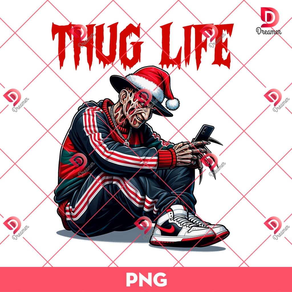 Freddy Krueger Thug Life Christmas PNG, Horror Christmas PNG