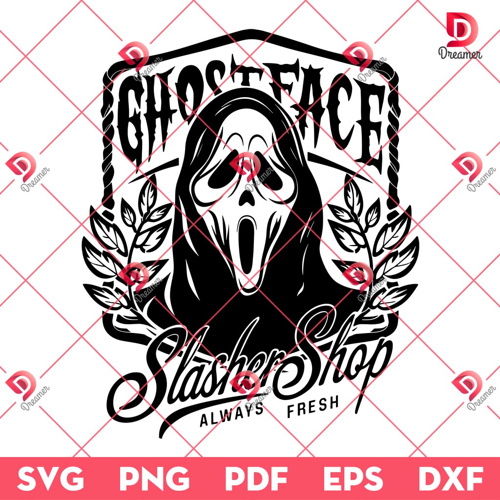 Ghostface Slasher Shop SVG PNG, Ghostface Scream Halloween SVG PNG