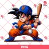 Goku New York Mets PNG, Anime Baseball PNG, Dragonball Cartoon Baseball PNG