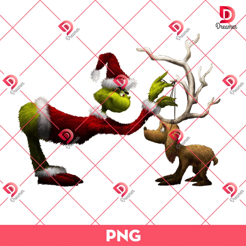 The Grinch And Fred Reindeer PNG, Grinch Christmas PNG