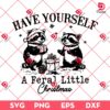 Have Yourseft A Feral Little Christmas SVG PNG, Get Festive With A Wild Christmas Raccoon Santa SVG PNG