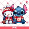 Hello Kitty And Stitch Kansas City Chiefs PNG, Cute Stitch Football PNG, Hello Kitty NFL Football PNG