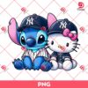 Hello Kitty And Stitch New York Yankees PNG, Cute Stitch Baseball PNG, Hello Kitty Baseball PNG