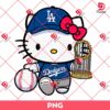Hello Kitty Dodgers World Series Champions PNG, Hello Kitty LA Dodgers Baseball PNG