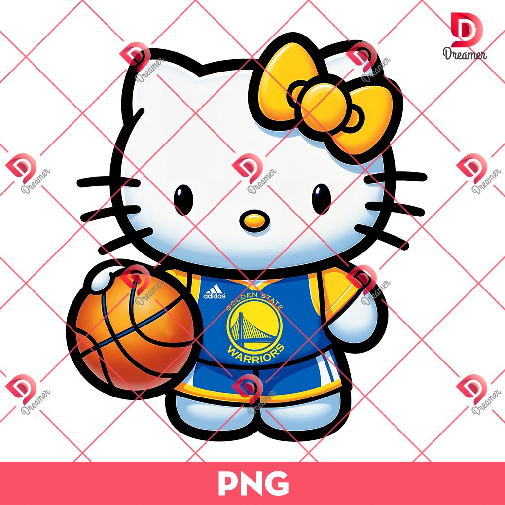 Hello Kitty Golden State Warriors PNG, Hello Kitty Basketball PNG