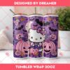 Hello Kitty Halloween Tumbler Wrap PNG, Halloween Cute Hello Kitty And Jack O Latern Tumbler 20oz PNG