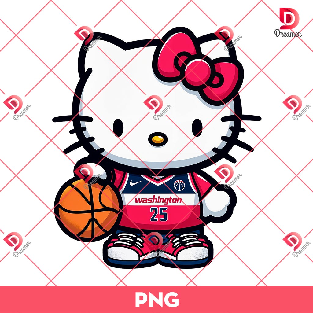 Hello Kitty Washington Wizards Player PNG, Hello Kitty Basketball PNG