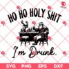 Ho Ho Holy Shit Im Drunk SVG PNG, Jolly Santa And Reindeer Cheers With Beer SVG PNG