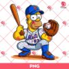 Homer Simpson New York Mets Player PNG, The Simpson Cartoon Baseball PNG