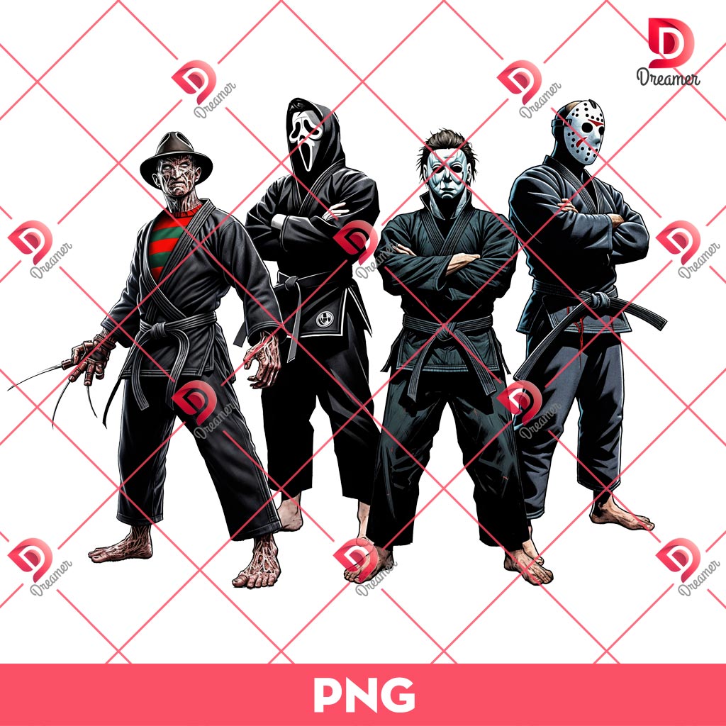 Horror Characters Jiu Jitsu PNG, Horror Killers PNG