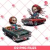 Horror Chucky Driving Vintage Car PNG, Chucky Halloween PNG, Horror Killer Movies PNG