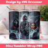 Horror Friends Tumbler Wrap PNG, Horror Characters Halloween PNG
