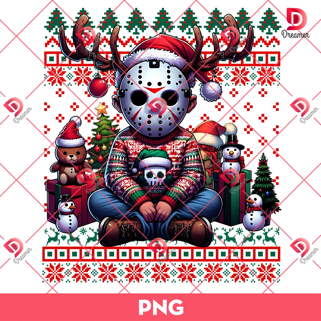 Horror Killer Jason Voorhees Christmas PNG, Horror Movies Christmas PNG