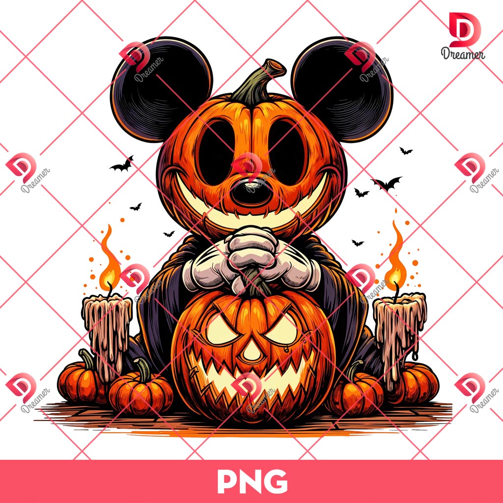 Horror Mickey Pumpkin PNG, Mickey Mouse Horror Pumpkin PNG