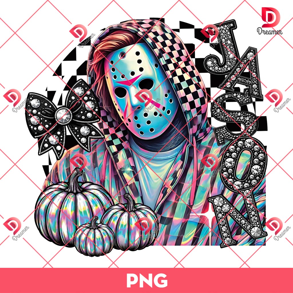 Jason Voorhees Rhinestone PNG, Horror Killer PNG, Halloween PNG