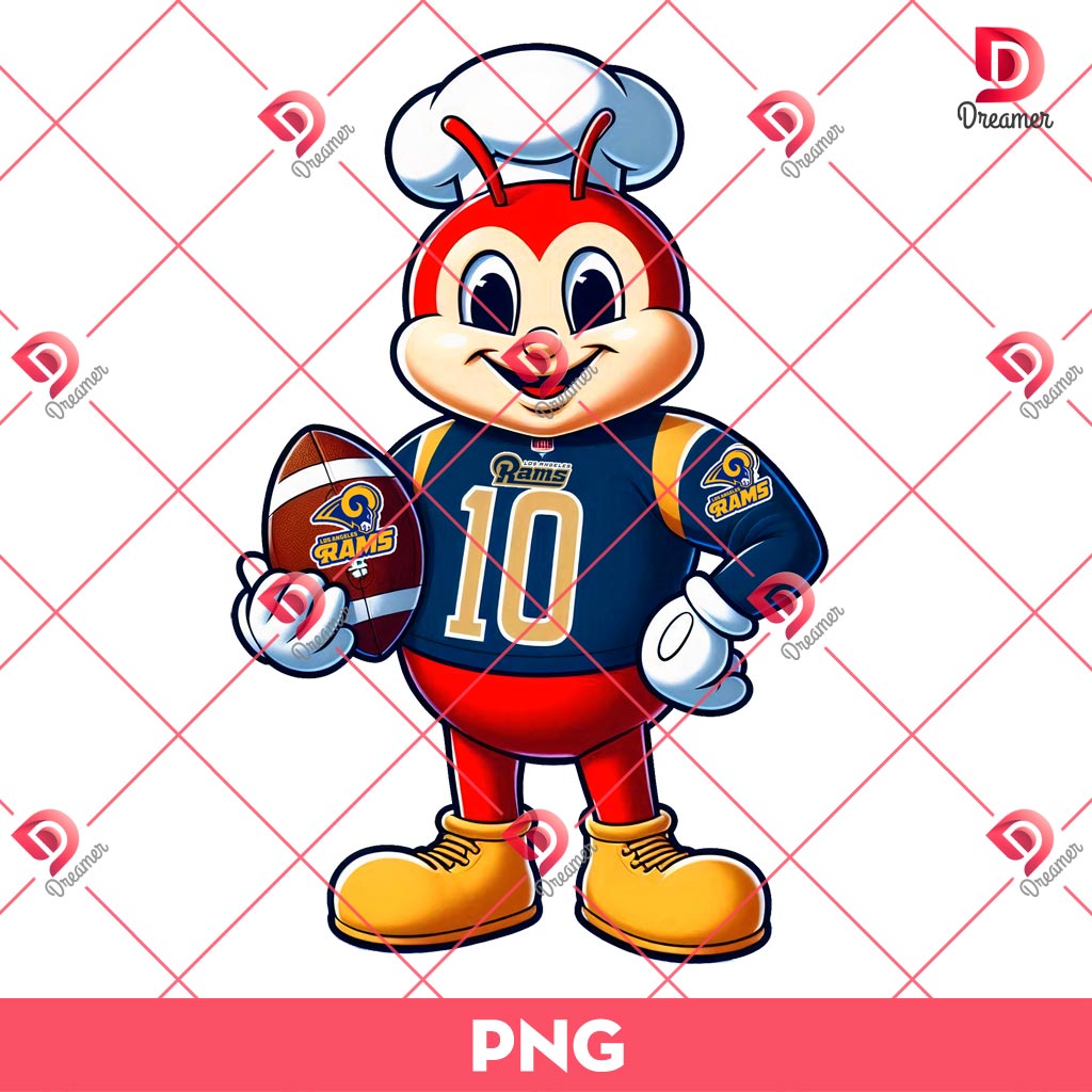 Jollibee Los Angeles Rams PNG, Jollibee NFL Football PNG