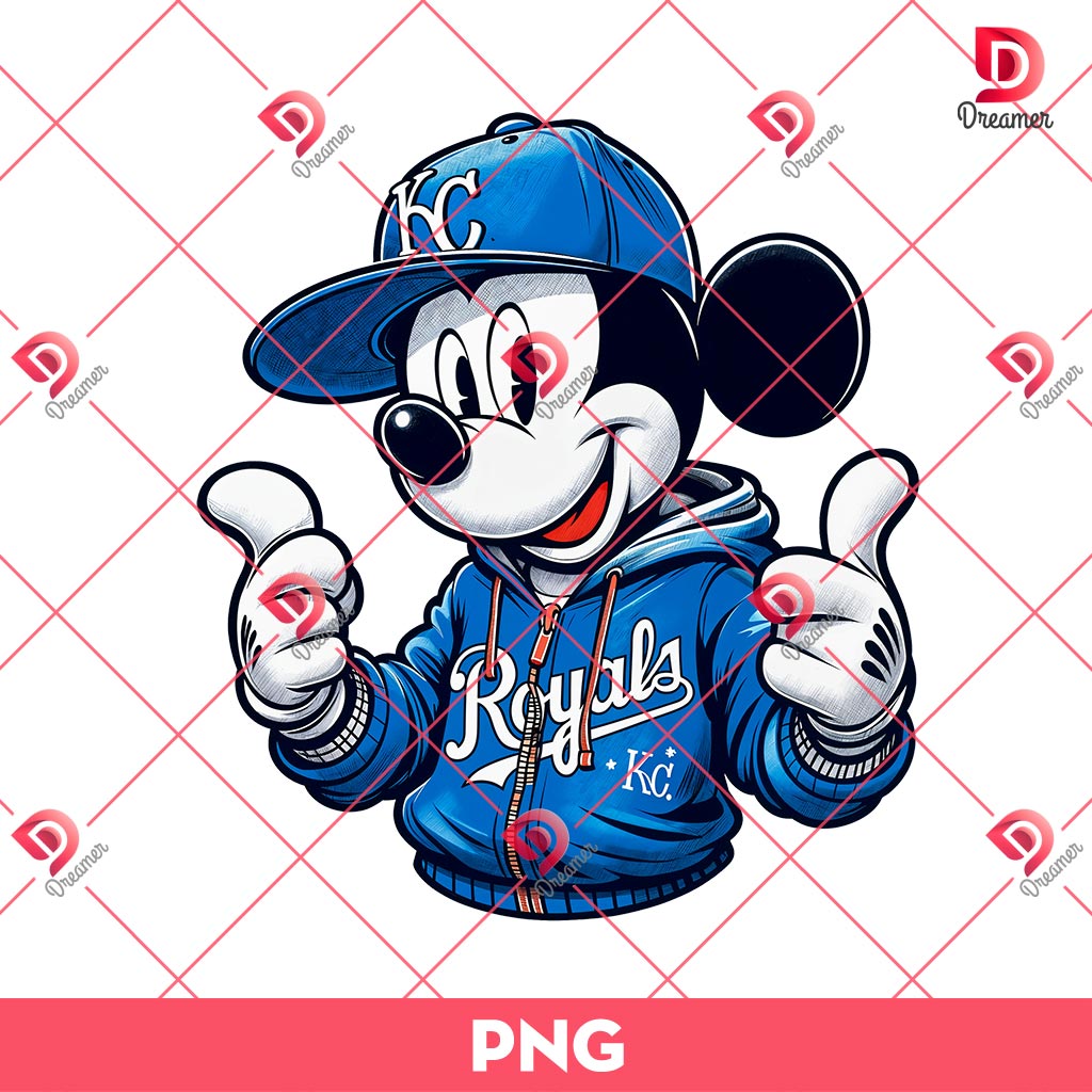 Kansas City Royals Mickey PNG, Disney Baseball MLB PNG