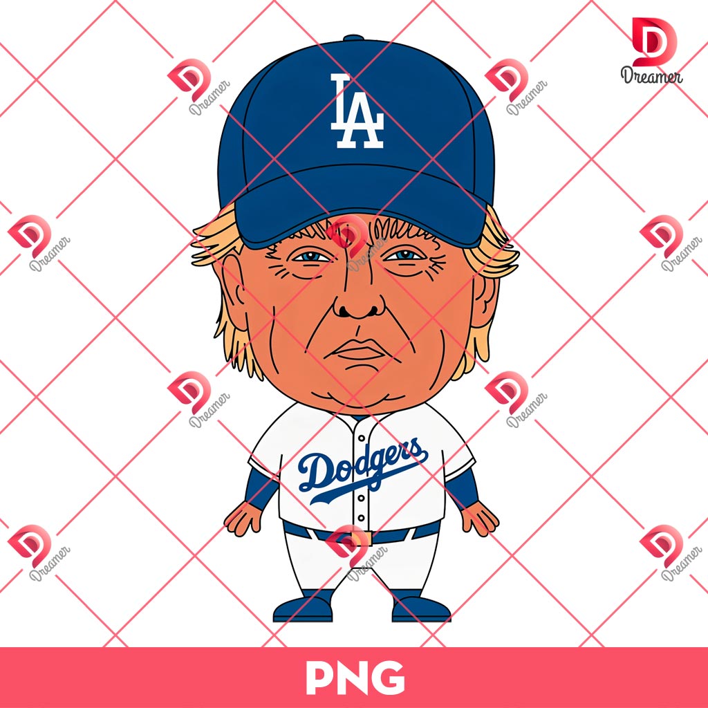LA Dodgers Donald Trump PNG, Trump Wearing Dodgers Outfits PNG, Donald Trump MLB Baseball PNG