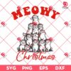 Meowy Christmas SVG PNG, Classic Christmas Cat In Santa Hat SVG PNG