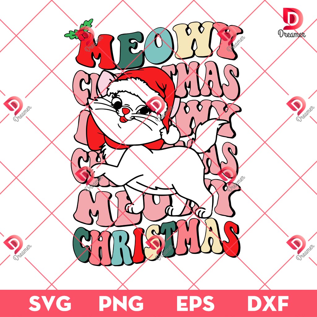 Meowy Christmas SVG PNG, Disney Marie Cat Christmas SVG PNG