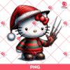 Merry Christmas Hello Kitty Freddy Krueger PNG, Horror Kitty Christmas PNG