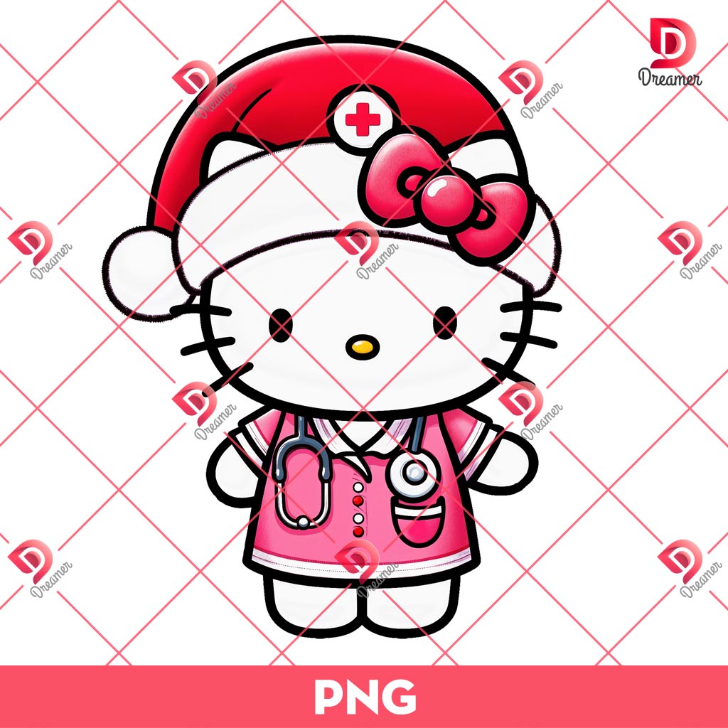 Merry Christmas Hello Kitty Nurse PNG, Kitty Christmas PNG, Hello Kitty In Hospital PNG