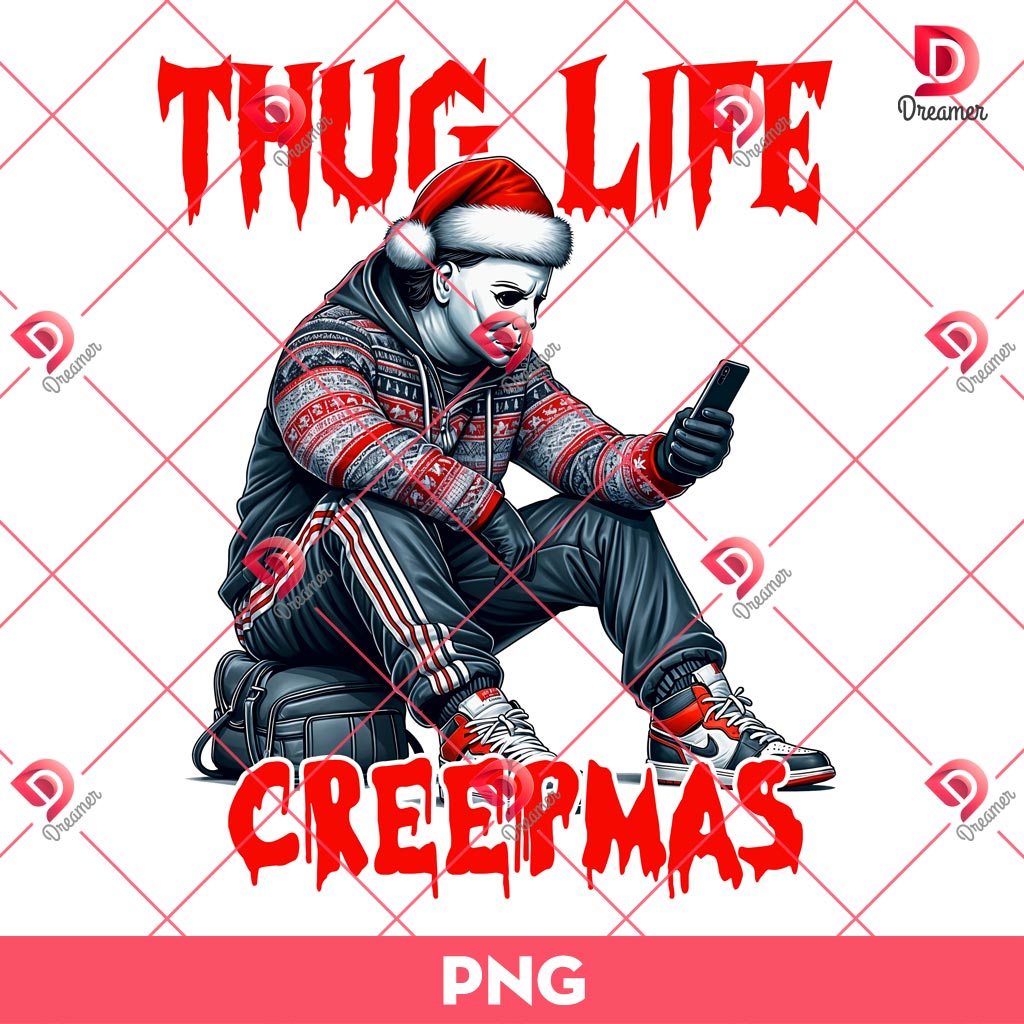 Michael Myers Thug Life Christmas PNG, Horror Christmas PNG