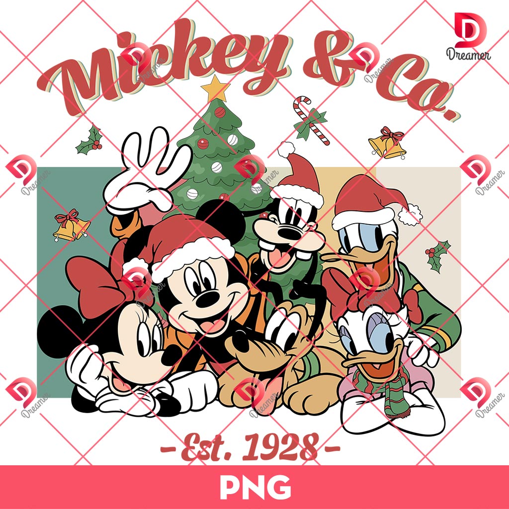 Mickey And Co Est 1928 PNG, Disney Friends Christmas PNG