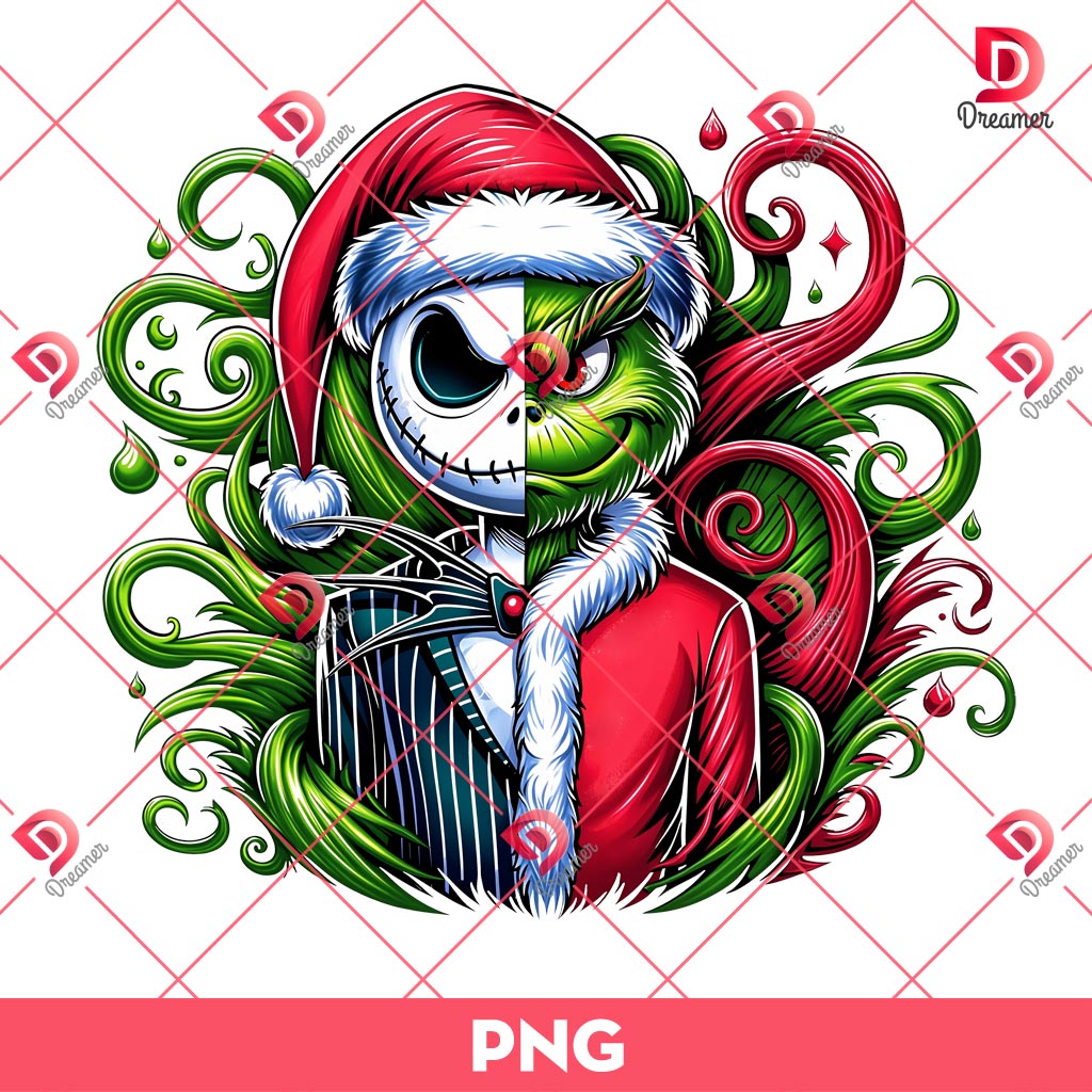 Nightmare Christmas Movie PNG, Jack And Grinch PNG, Merry Christmas PNG