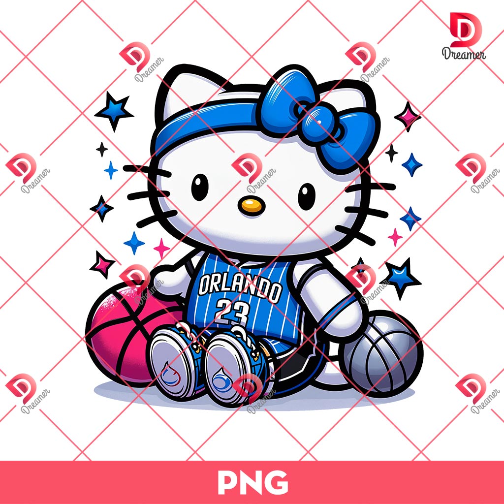 Orlando Magic Hello Kitty Player PNG, Hello Kitty NBA Basketball PNG