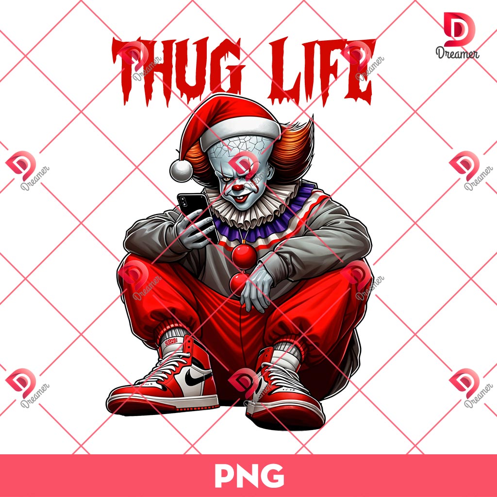 Pennywise Thug Life Christmas PNG, Horror Christmas PNG