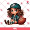 Philadelphia Eagles Cute Girl PNG, Cute Cartoon Girl NFL Football PNG