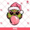Pink Grinch Christmas Blowing Bubble Heart Sunglasses PNG, Grinchmas PNG