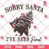 Raccoon Sorry Santa I Have Been Feral SVG PNG, Festive Feral Raccoon Grabs Christmas Tree SVG PNG