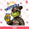 Retro Grinch Twisted Tea Hunting PNG, Grinch Drinks Twisted Tea PNG