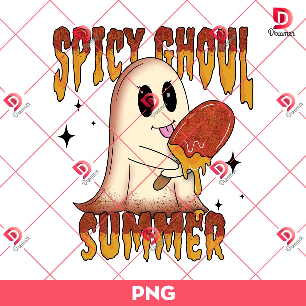 Spicy Ghoul Summer PNG, Cute Ghost Halloween PNG
