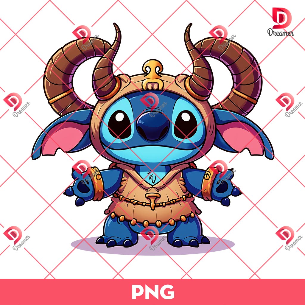 Stitch Aries PNG, Zodiac Signs Stitch PNG