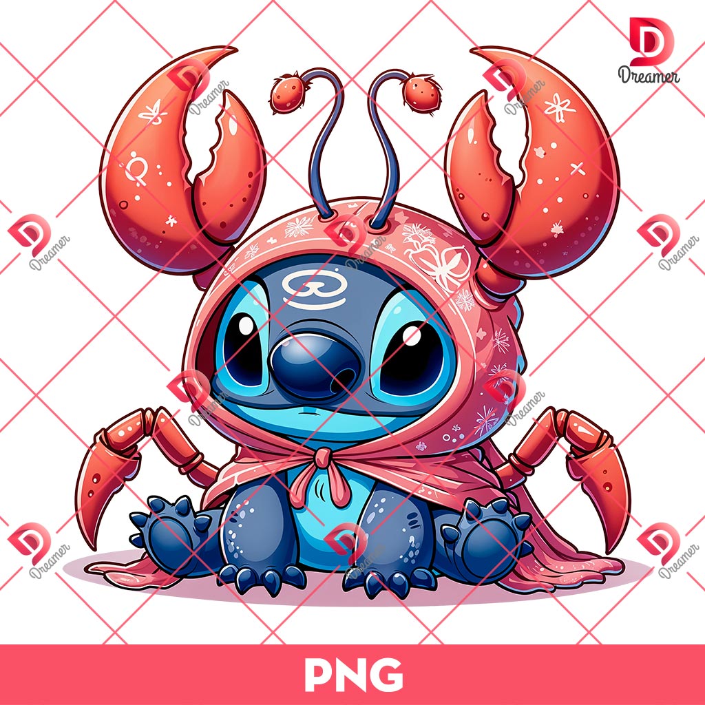 Stitch Cancer PNG, Zodiac Signs Stitch PNG