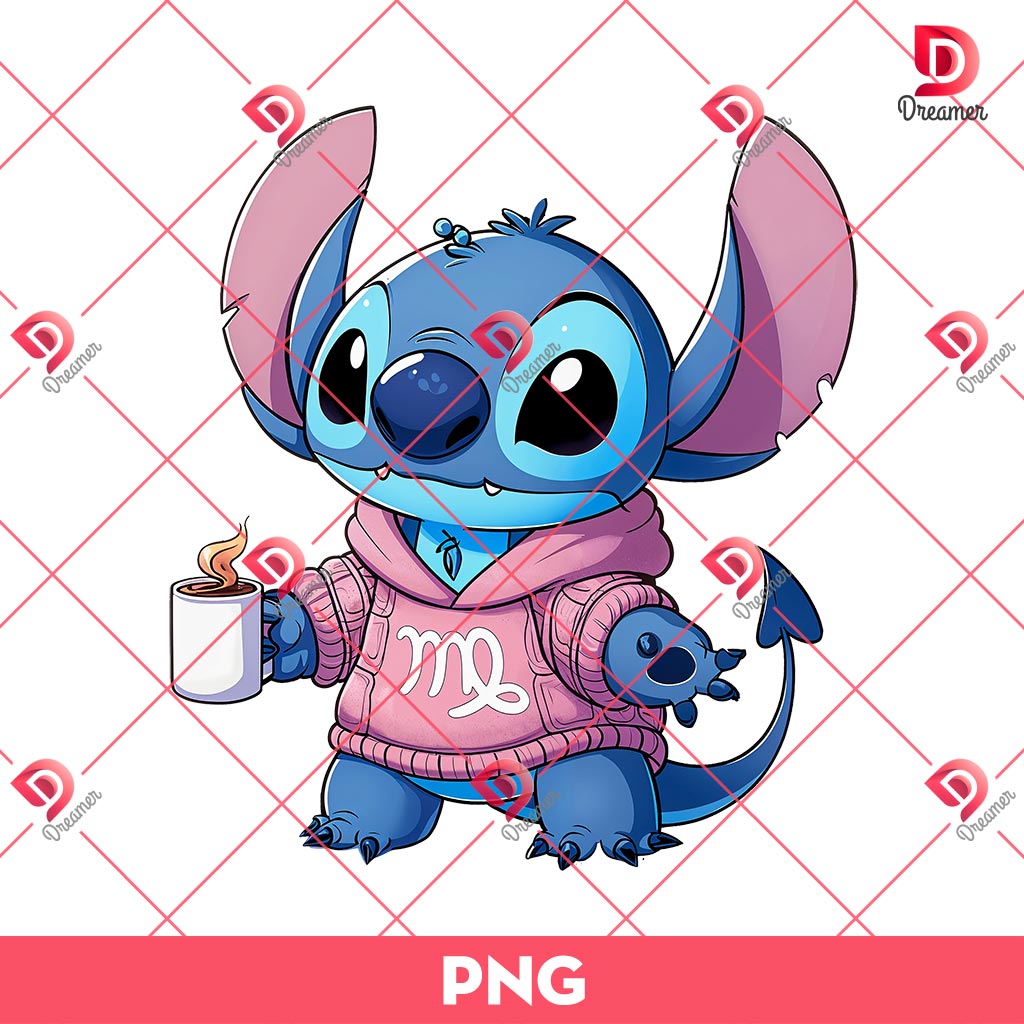 Stitch Virgo PNG, Stitch Zodiac Signs PNG